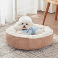 23 inches Calming Donut Dog Bed for Small Dogs,Brown