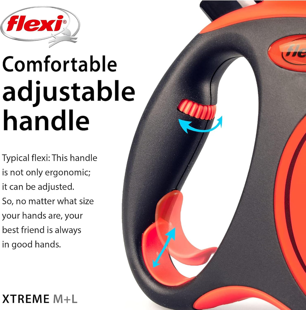 FLEXI® Xtreme Tape Retractable Dog Leash, Medium, 16 ft - Orange/Black