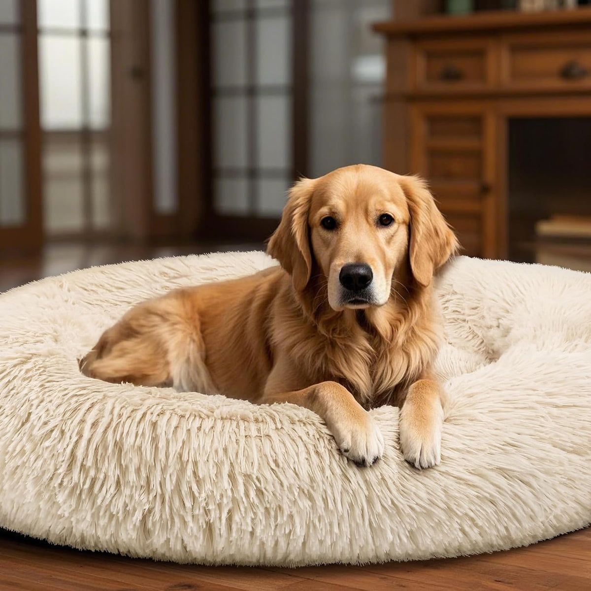 Dog Beds Large Sized Dog and Cats, 32in Pet Beds for Large Pet (Light Brown)
