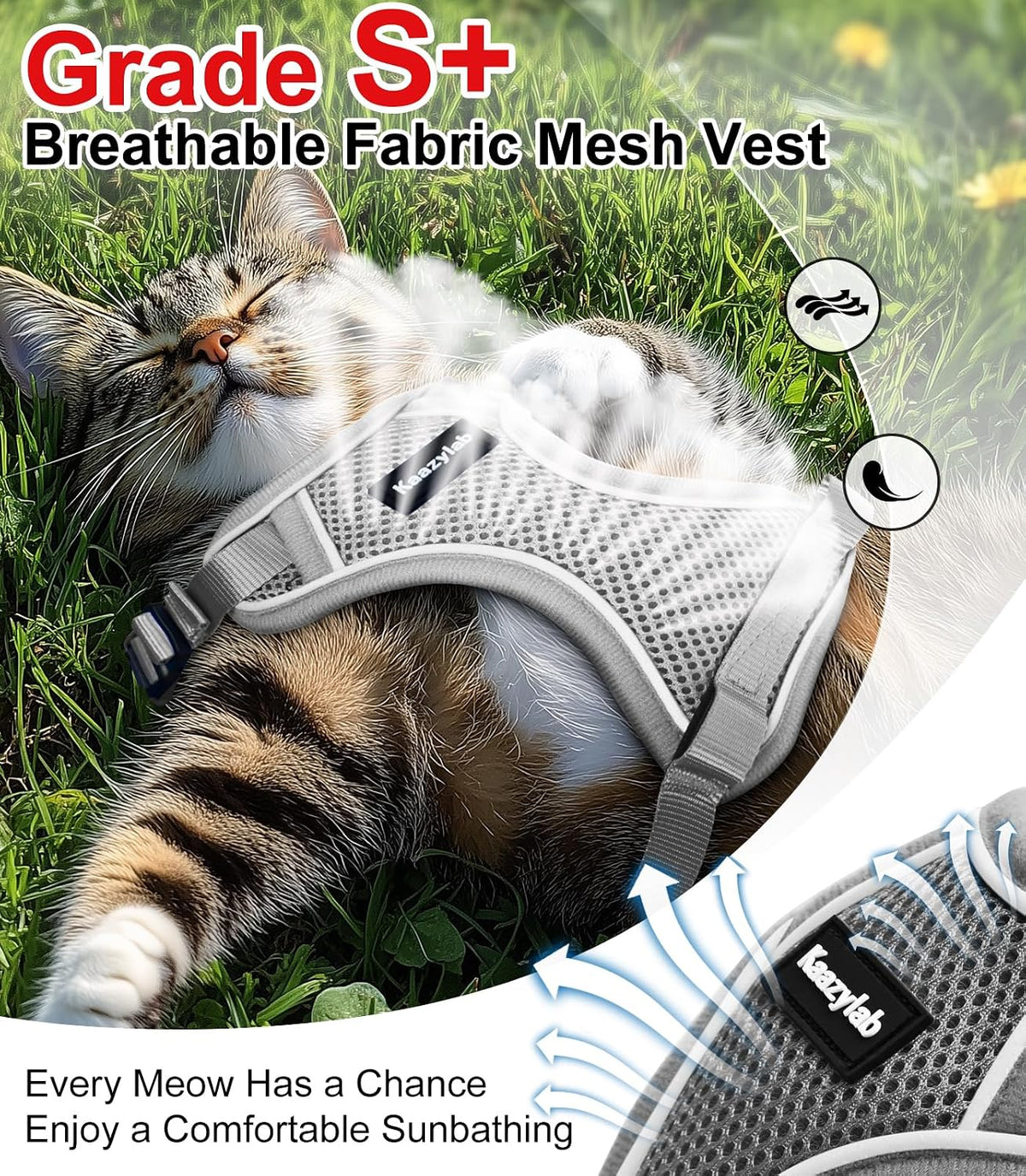 Cat Harness and Leash for Walking Escape Proof Soft Adjustable Cat Leash