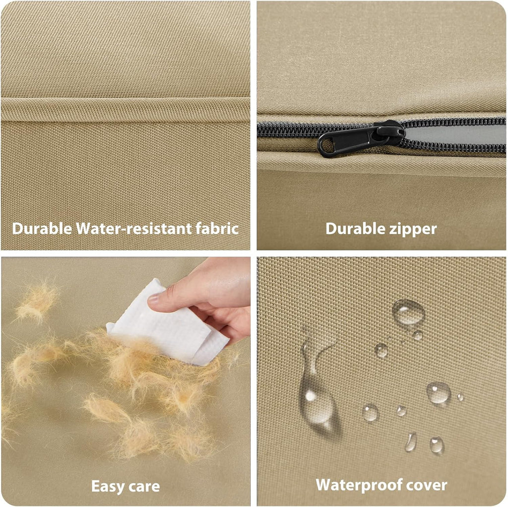 BFPETHOME Outdoor Waterproof Dog Bed for Large Dogs, Washable Cover, 42"