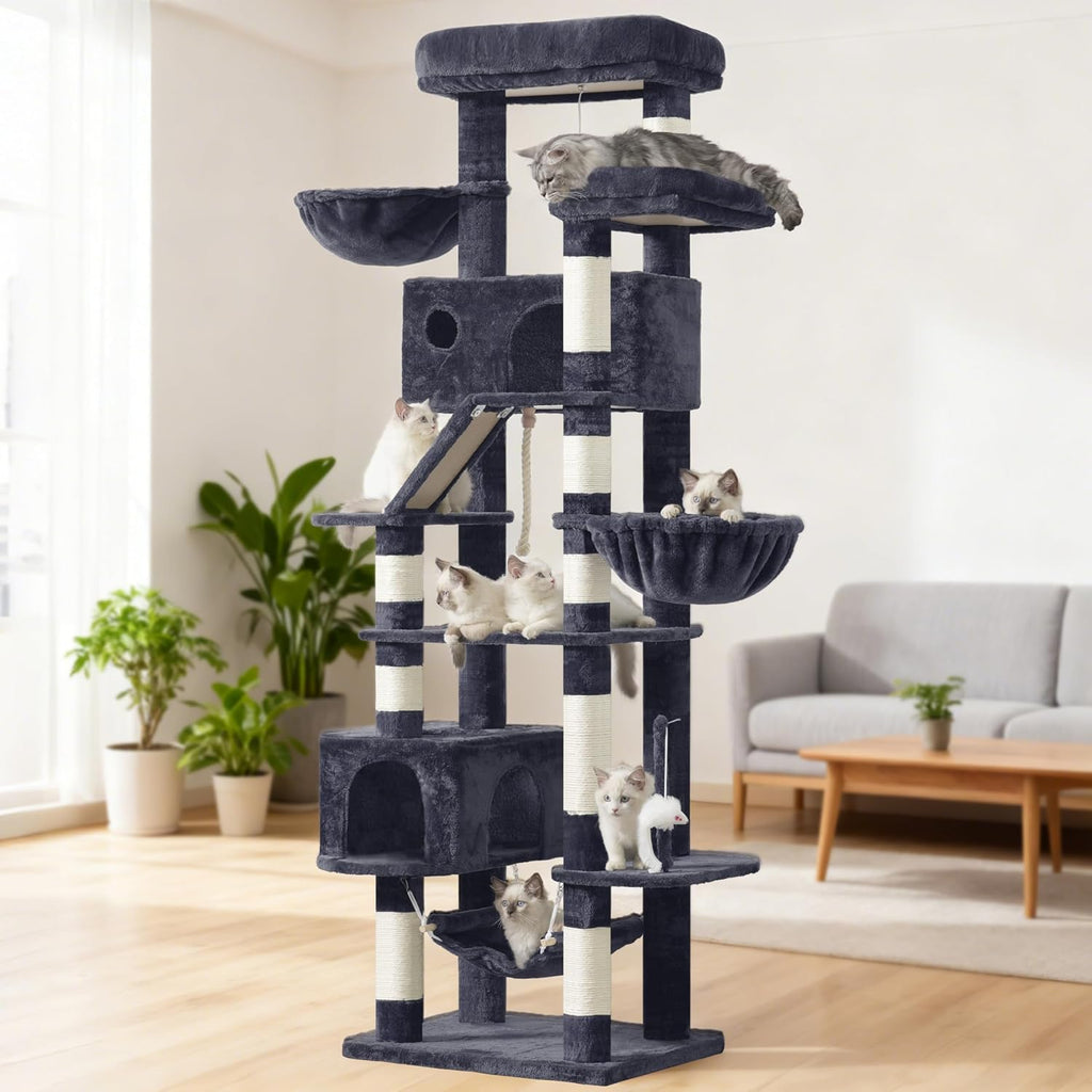 Gitelsnour Tall Cat Tree Tower for for Multiple Cats, Large Condo, GCT031G
