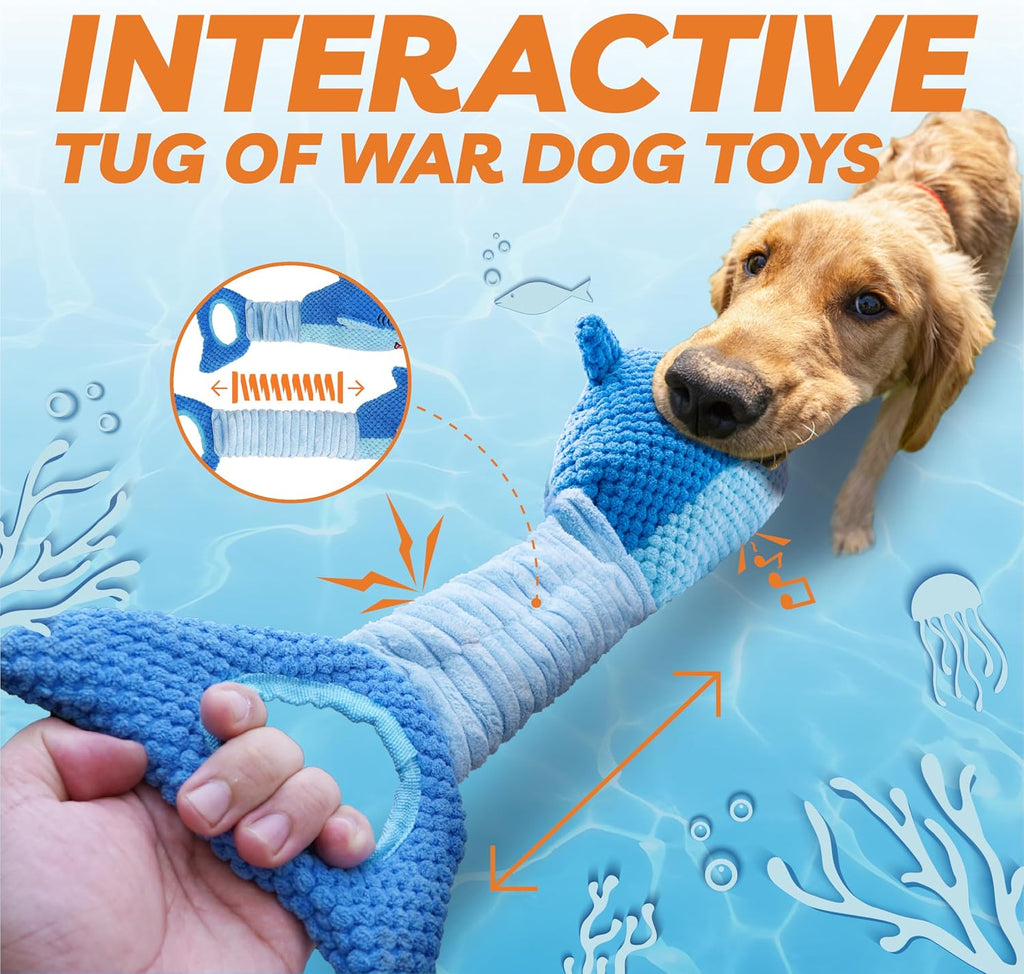 LEGEND SANDY Large Squeaky Dog Toys to Keep Them Busy, Interactive Plush Dog Toy,Crinkle Tug of War Dog Chew Toy for Small, Medium, and Large Dogs | Soft Plush Pet Toy，Puppy Chew Toy for Small Medium Large Breeds for Teething