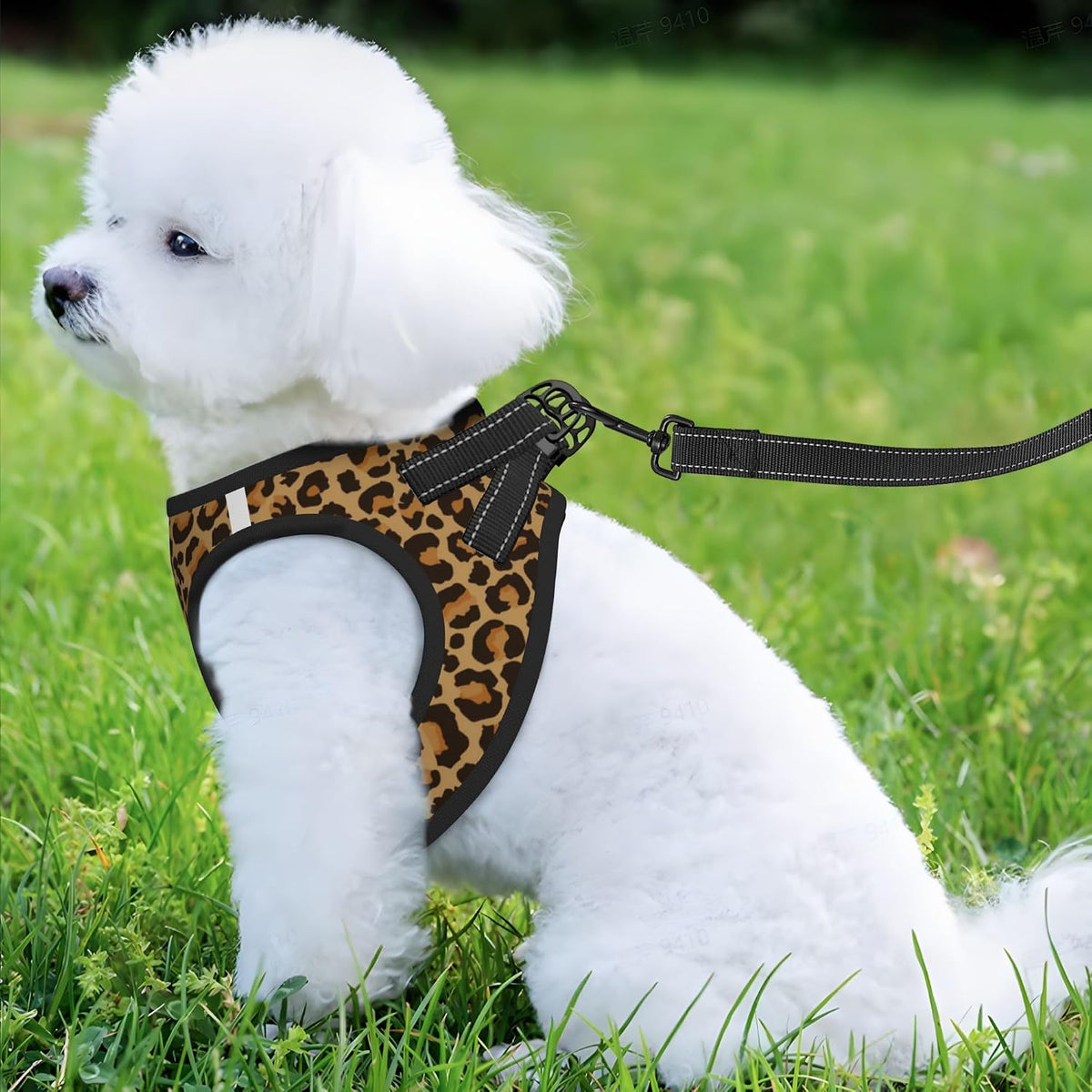 MUKIO Brown Leopard Print No Pull Dog Harness Vest