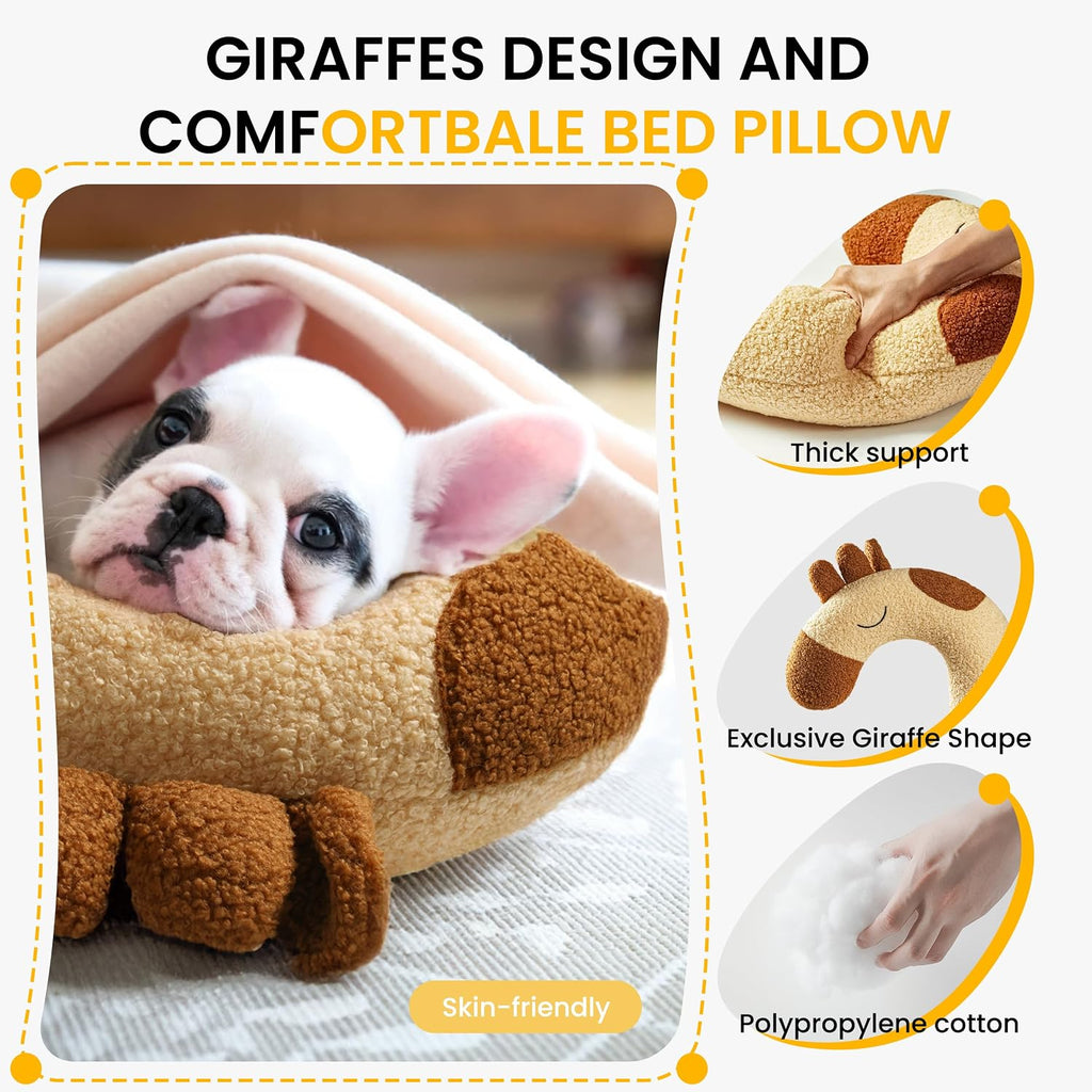 Dog Pillow Soft Neck Pillow for Dogs, Washable Dog Calming Pillow for Sleep