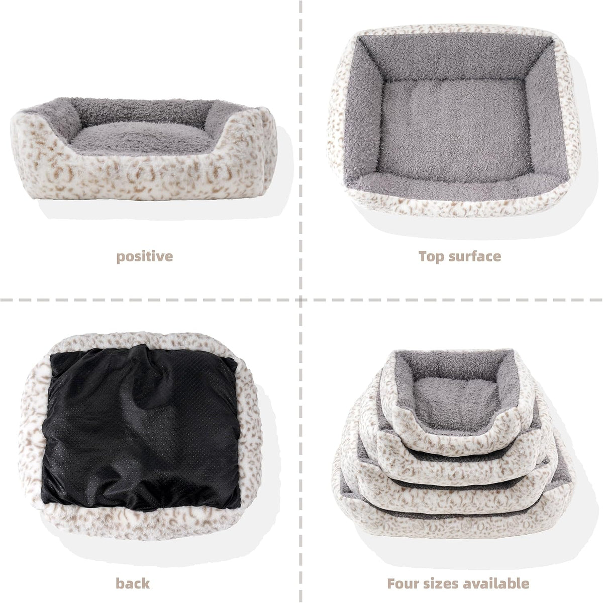 Smouatou Dog Soft Bed, Anti-Anxiety Puppy Cuddler Bed for Puppy Dog and Cat (Grey, L)