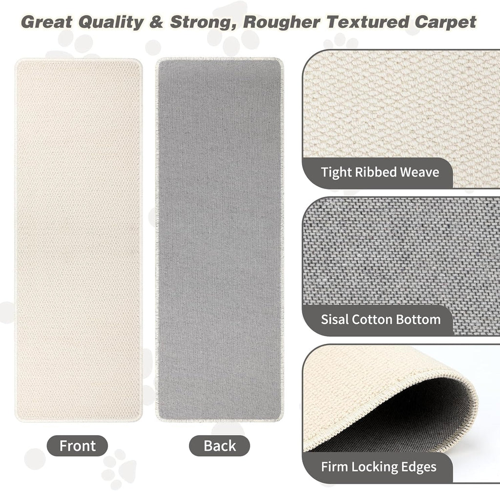 FHTONGE Extra Tall Thickened Cat Wall Climbing Carpet with 16 Screws, White