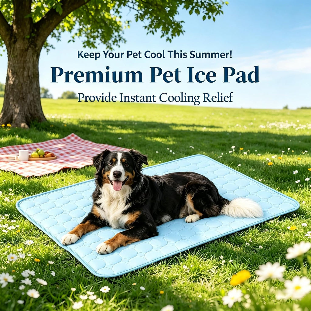 Dog Cooling Mat, 24”x20” Arc Chill Ice Silk Cooling Pad for Dogs, Q-MAX > 0.5 Cool Summer Pet Sleeping Mat, Hydrophobic Washable Non-Slip Mat, Non-Toxic All-Season Use & Portable for Travel