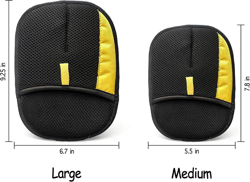 Electrostatic Pet Hair Removal Glove for Cats & Dogs, Reusable Magic Brush for Furniture & Clothes, Cat & Dog Fur Remover Tool (Black-Yellow Medium 2-Pack)