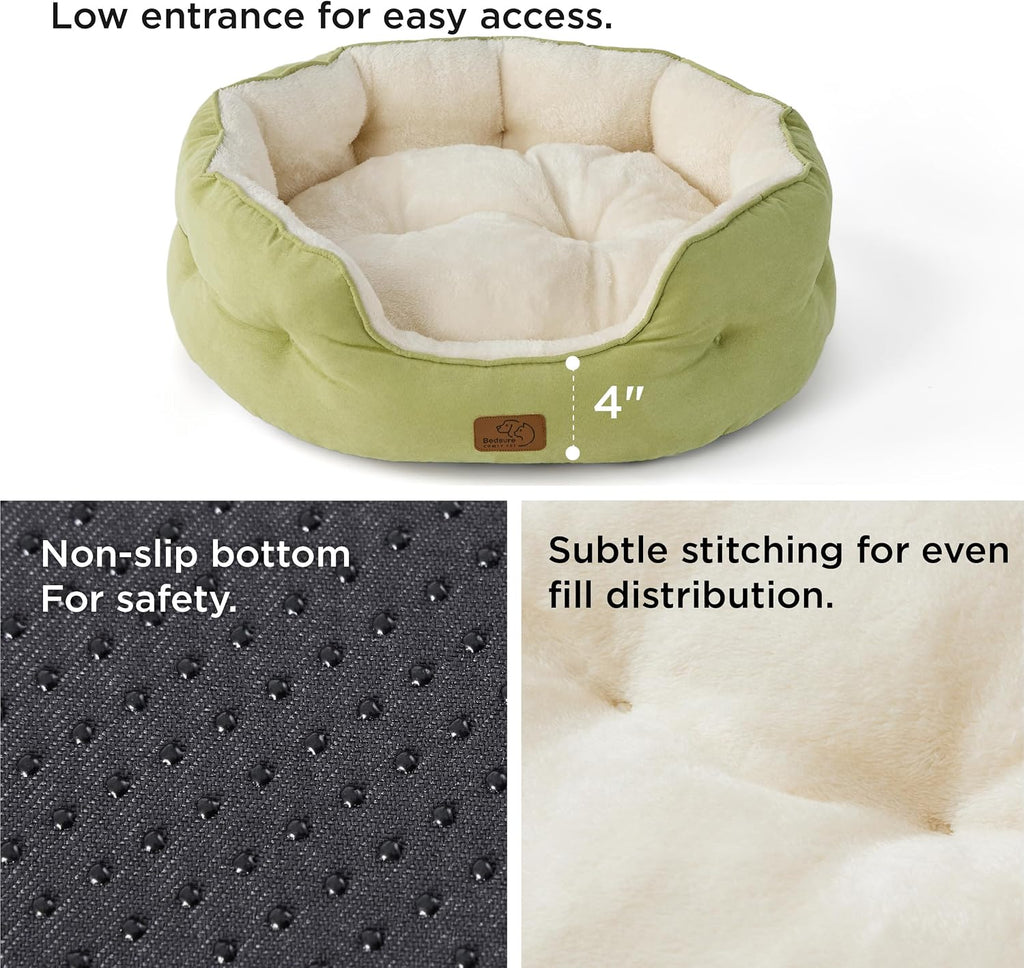 Bedsure Small Dog Bed Washable,Round Cat Beds for Indoor Cats,25in