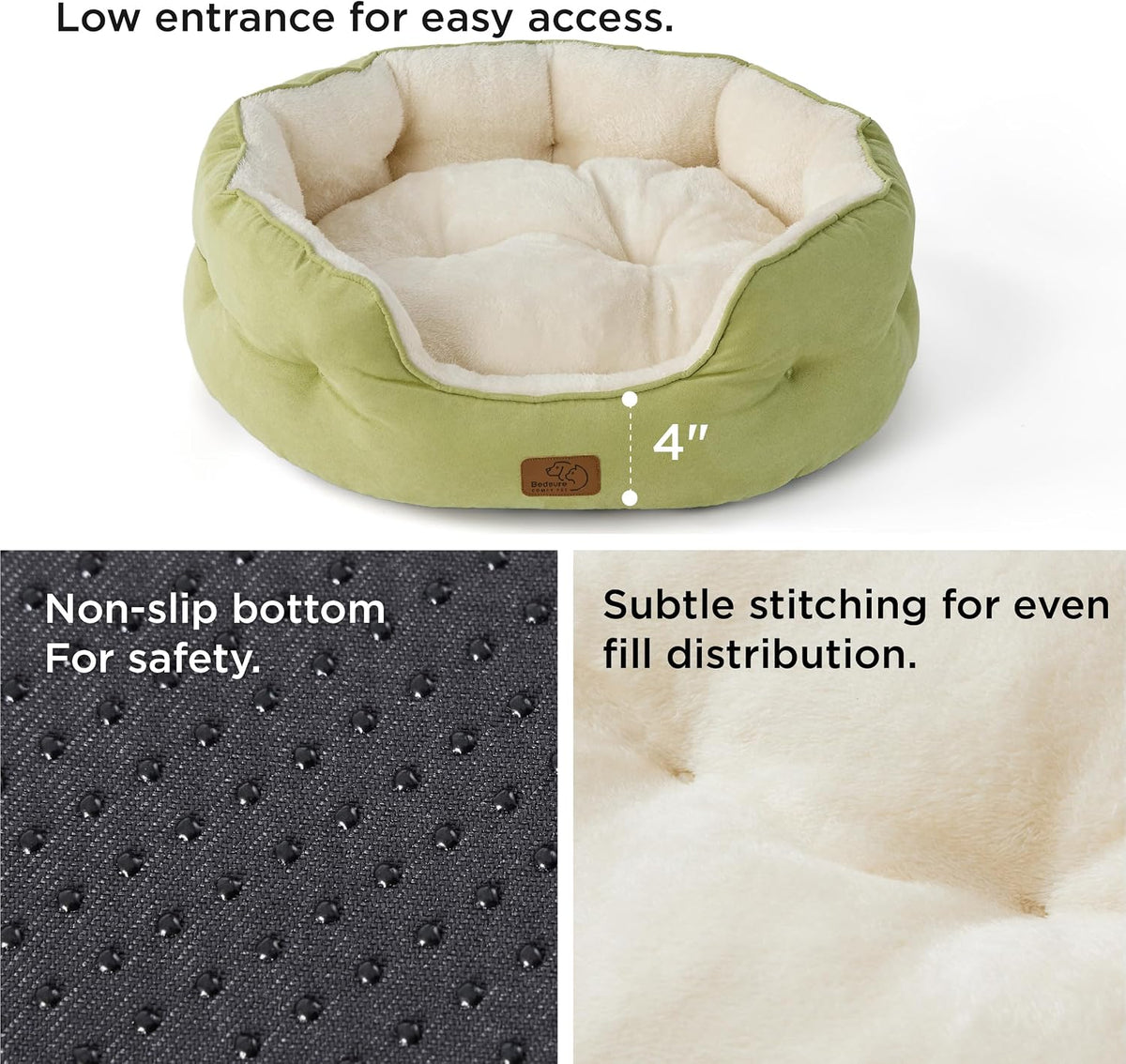 Bedsure Small Dog Bed Washable,Round Cat Beds for Indoor Cats,25in