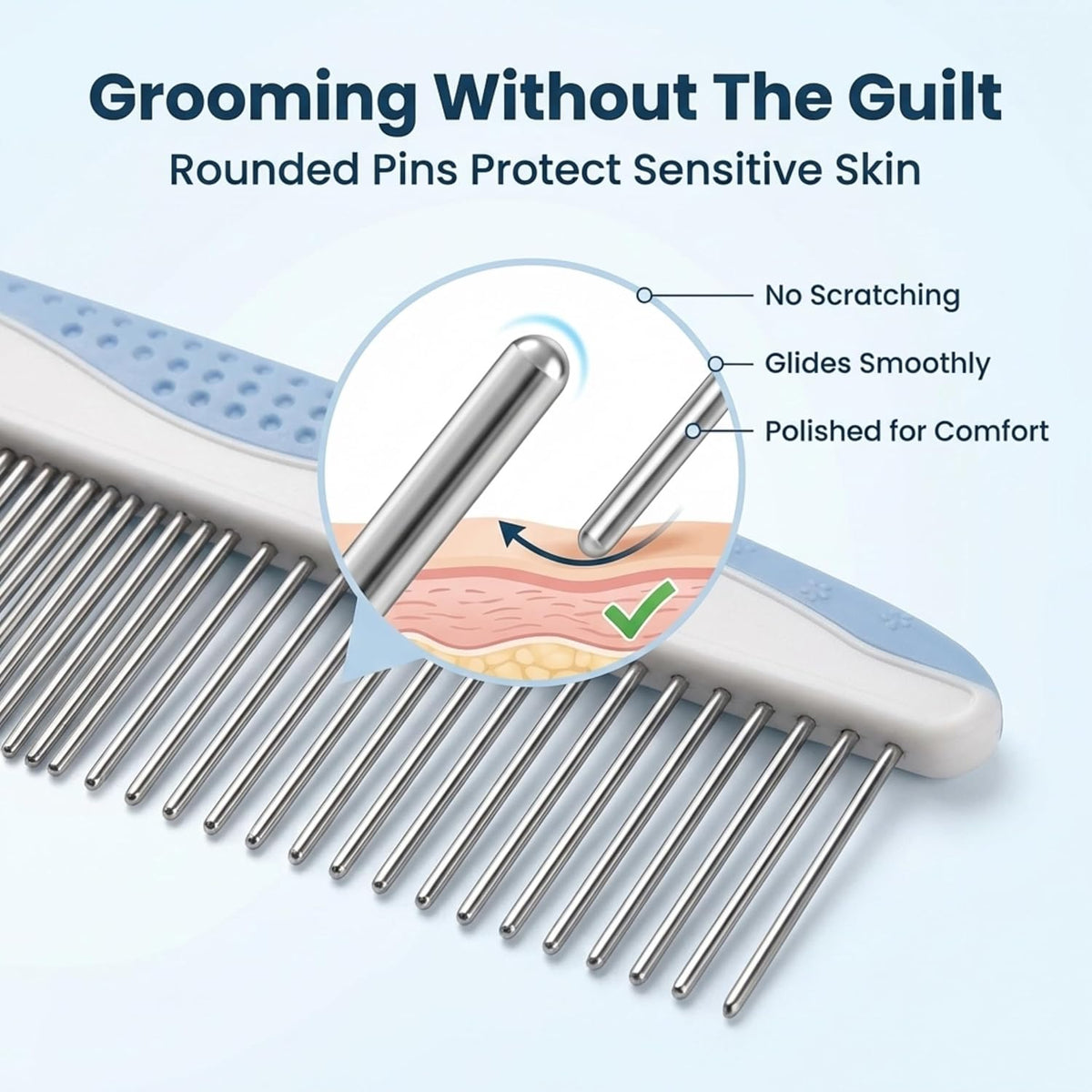 We Love Doodles Flea Comb for Dogs and Metal Dog Grooming Comb | Dog Face Comb | Fine Tooth Tear Stain Remover Metal Comb | Removes Tangles & Matts | Dematting Pet Combs | Detangler for Matted Hair