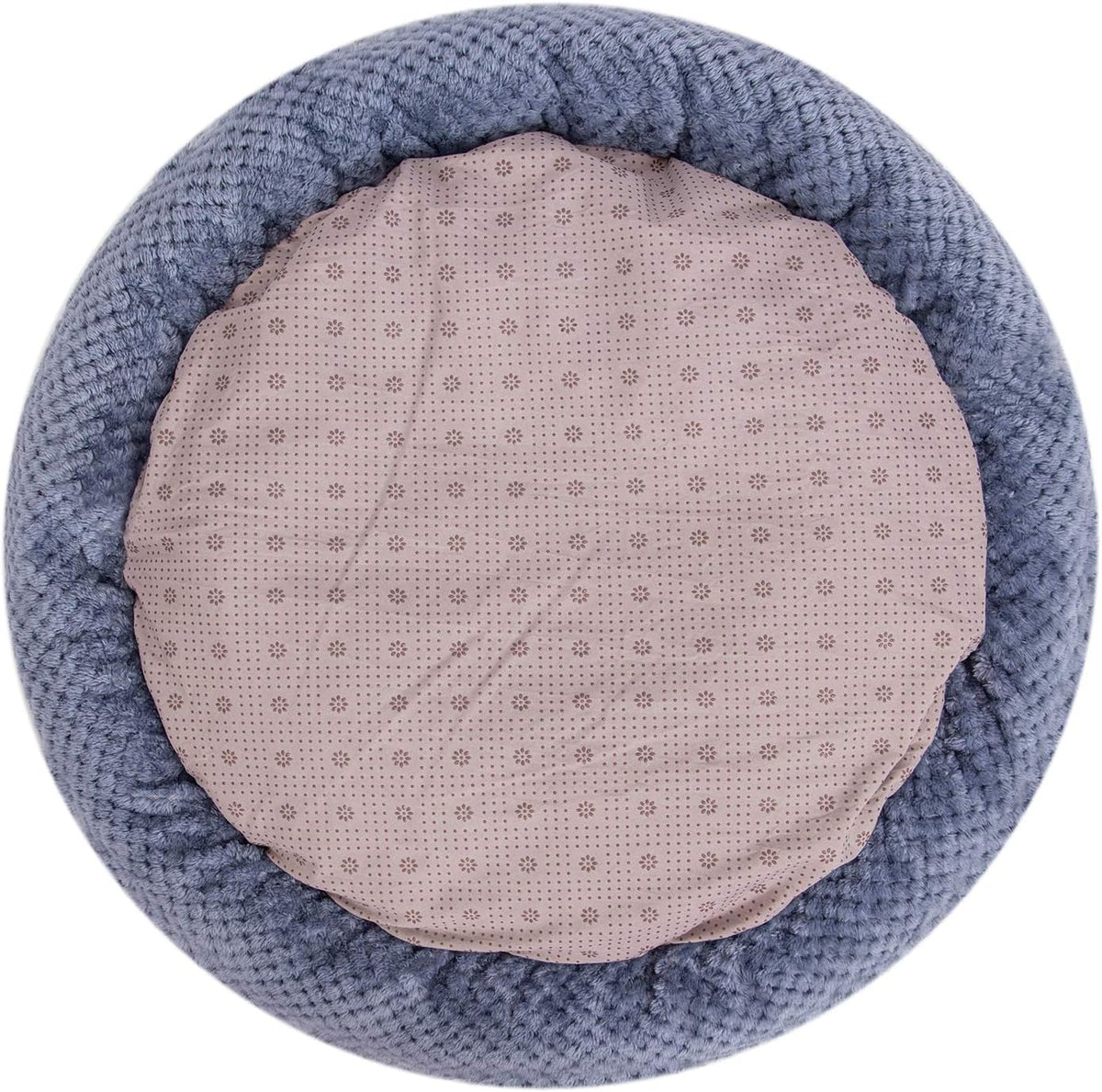 WONDER MIRACLE Fuzzy Deluxe Pet Beds, Super Plush Dog or Cat Beds Ideal for Dog Crates, Machine Wash & Dryer Friendly (24" x 24", Smoked Blue)