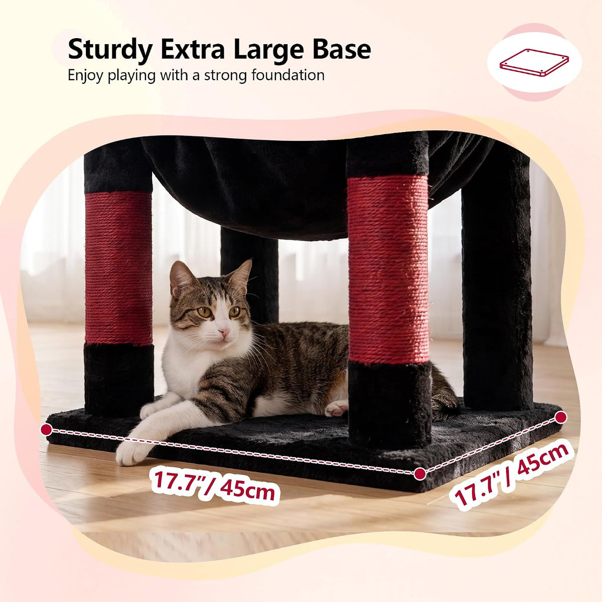 Heybly 53.1" Corner Cat Tree for Large Cats – Interactive Play HCT029BR