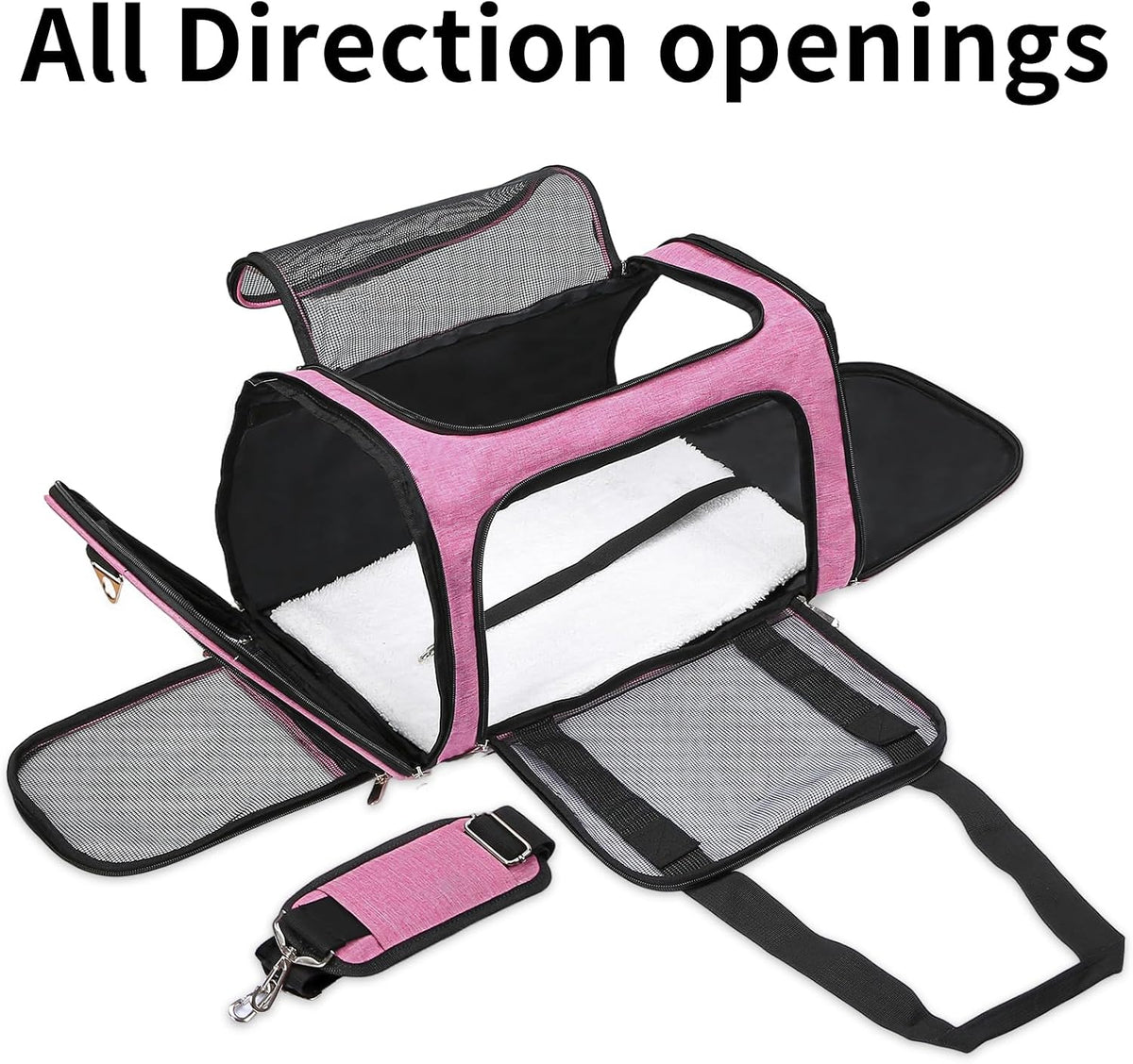 Soft-Sided Cat/Dog/Pet Carrier, Collapsible Pets Travel Carriers