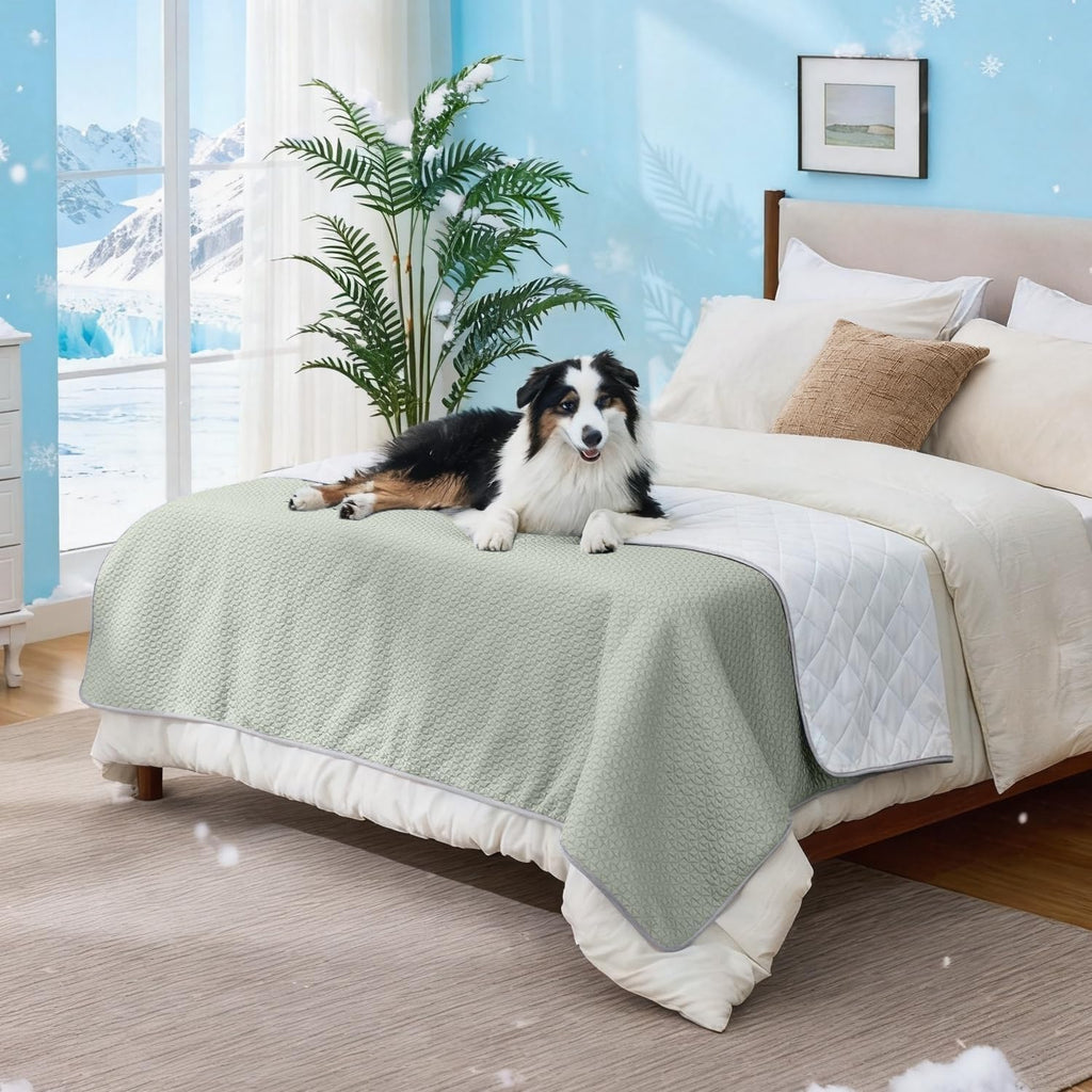 Reversible Dog Cooling Blanket, Washable High Cold Pet Bed Cover