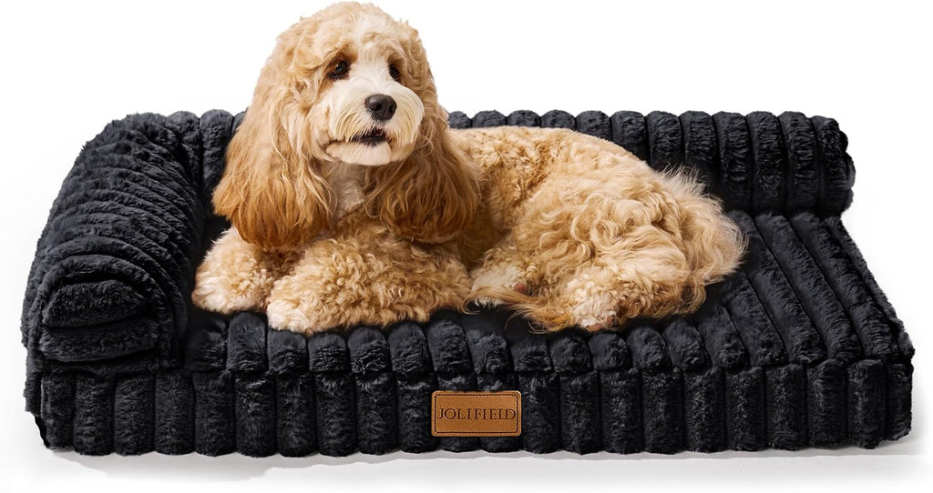 Orthopedic Medium Dog Bed Furry Pet Bed, Washable Cover 30''X20''