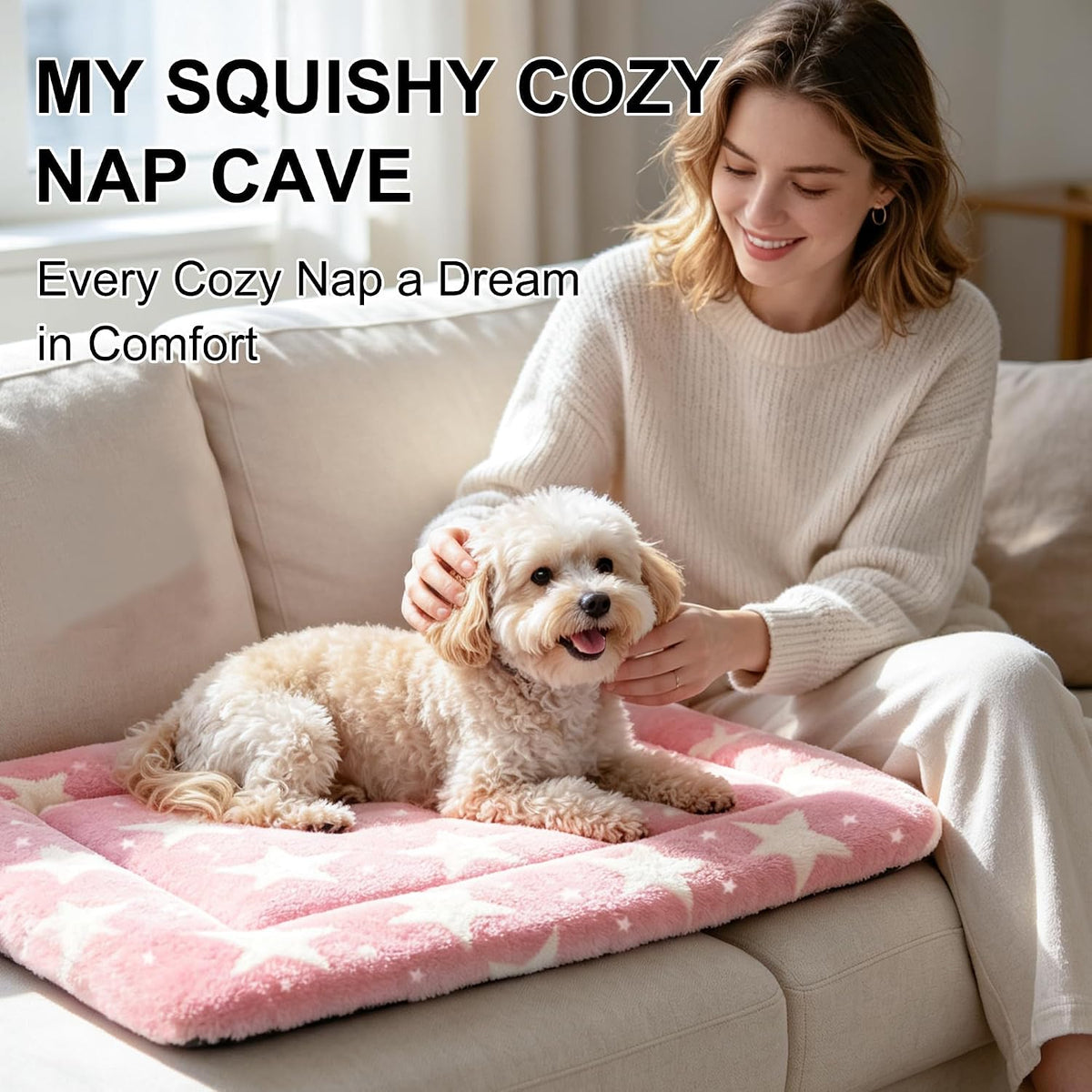 Dog Bed Mat, Reversible Crate Pads for Small/Medium/Large Dogs & Cats