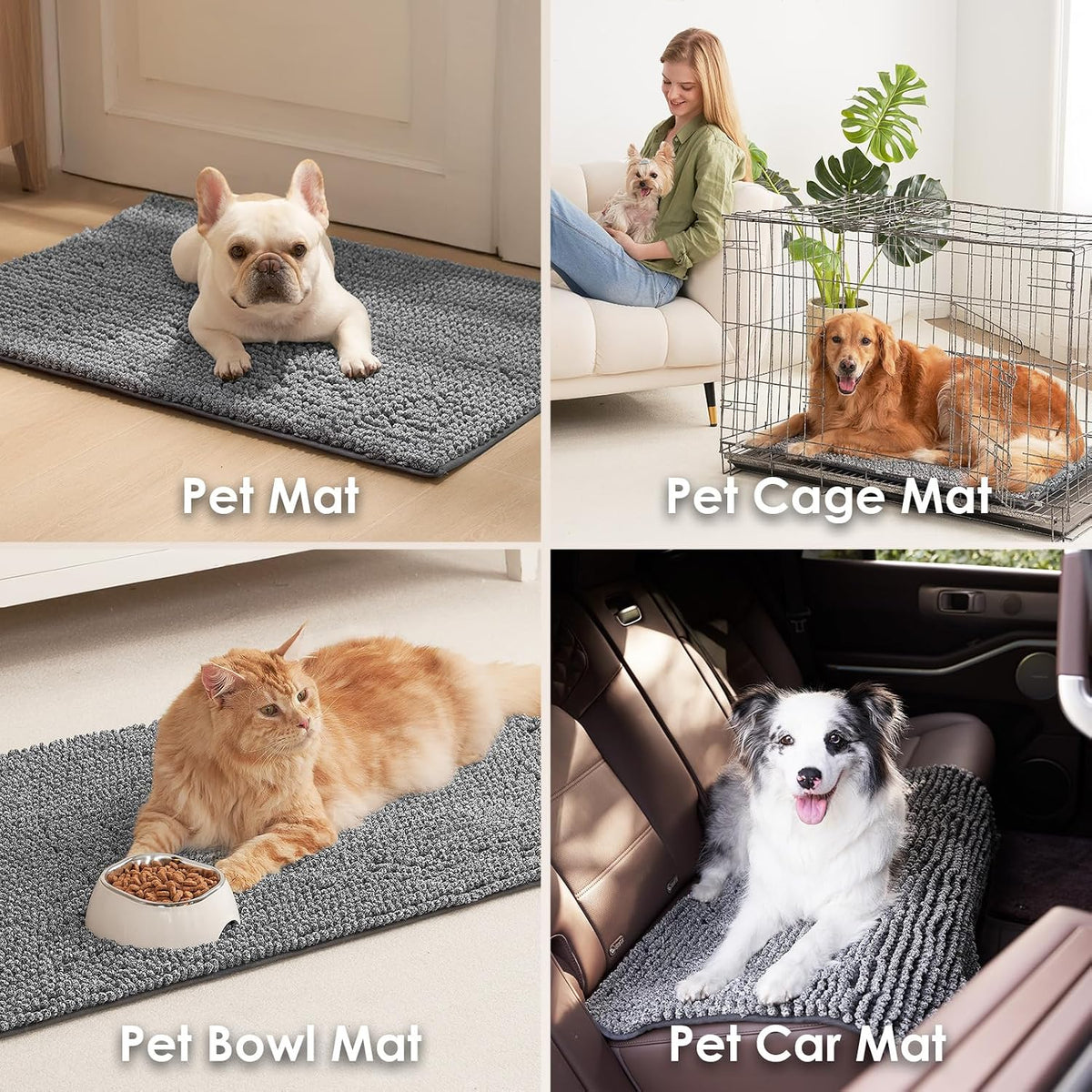 EHEYCIGA Super Absorbent Dog Door Mat for Muddy Paws 24x16 in. Entryway Rug