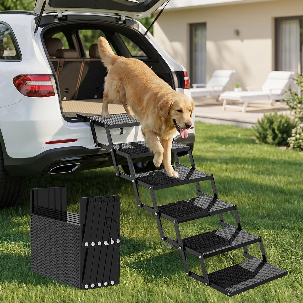 6-Step Dog Stairs for Car, Foldable Pet Steps for Large Dogs