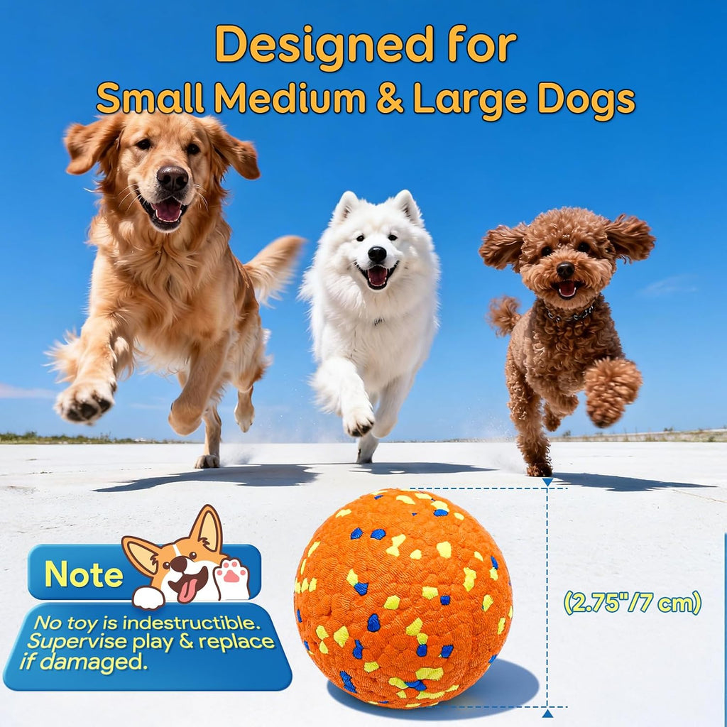 Kimee Dog Balls Tennis Balls for Aggressive Chewers, ETPU Balls 4 Pcs 2.75" | Indestructible Dog Chew Toys Tennis Balls High Bouncy Floating Dog Water Balls Fetch Toys for Small Medium Large Puppies