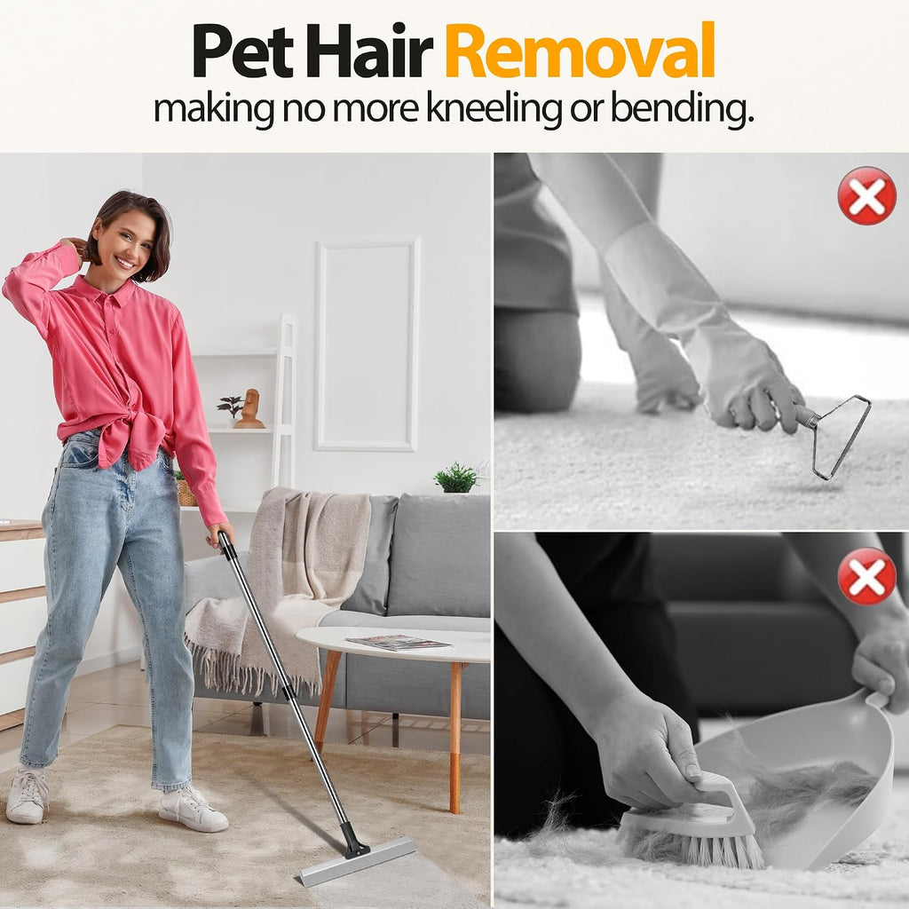 Carpet Rake for Pet Hair Removal Tool,Reusable Hair Remover Broom