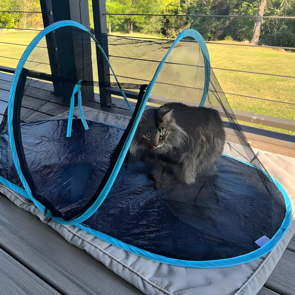 Cat Tent Outdoor, Pet Enclosure Tent Suitable for Cats and Small Animals, Indoor Playpen Portable Exercise Tent with Carry Bag(Dark Green)