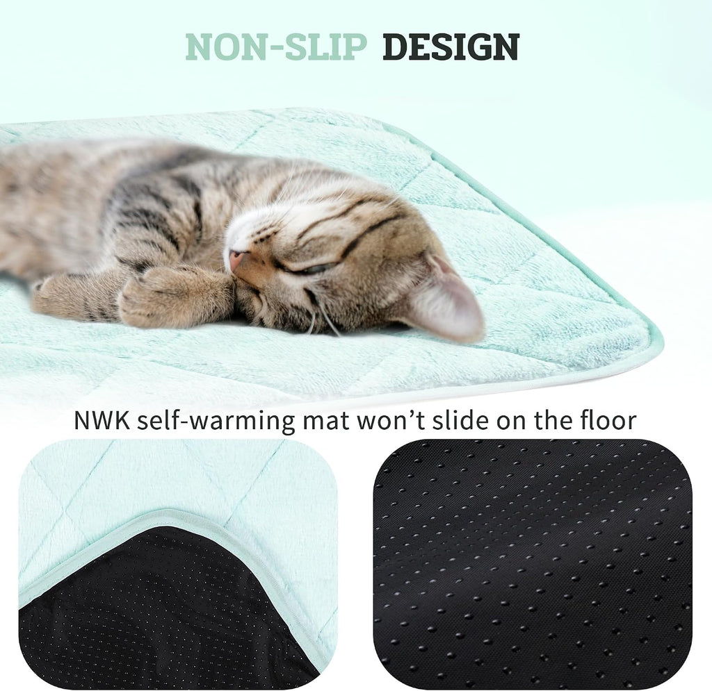 NWK Self Warming Thermal Pet Mat for Dogs and Cats (Green, Small)