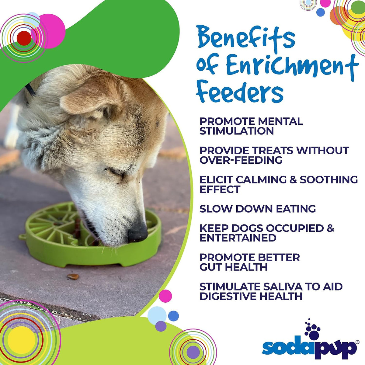 SodaPup Yin Yang eTray – Durable Enrichment Feeder Made in USA from Non-Toxic, Pet-Safe, Food Safe Material for Mental Stimulation, Calming, Slowing Down Eating, Healthy Digestion, & More