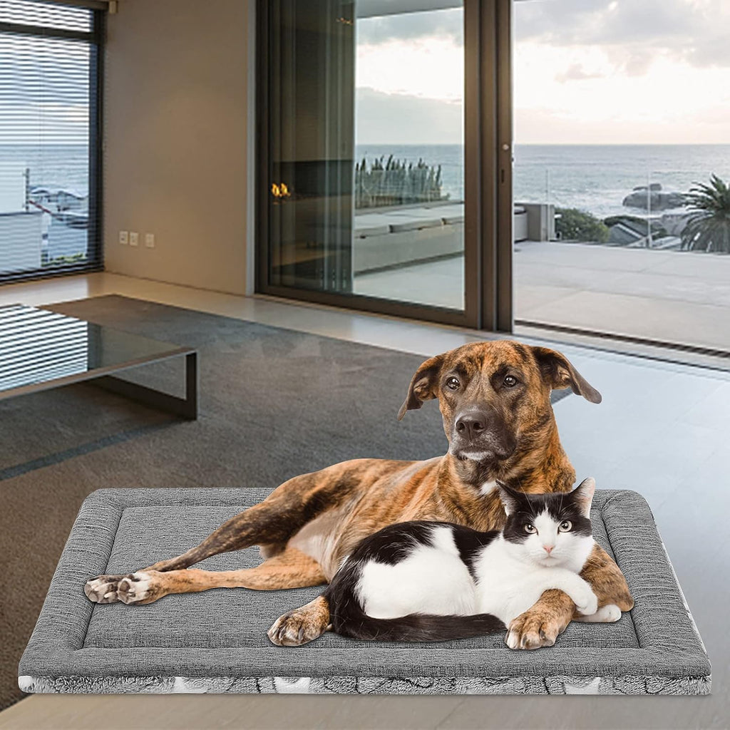 EMPSIGN Dog Crate Pad for 54"x37" Dog Crate, Star Pattern/Grey