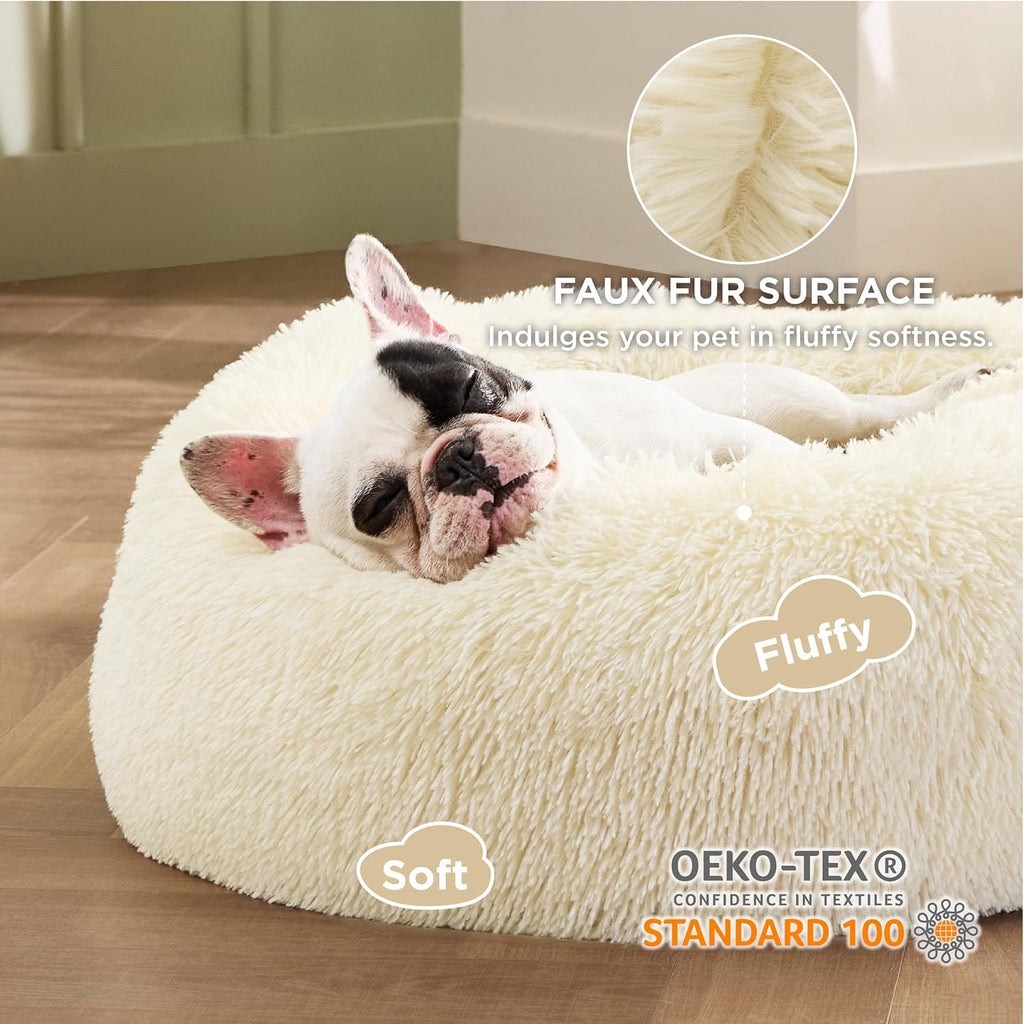 Bedsure Calming Small Dog Bed Donut Washable Cat＆Puppy Bed,23 inches