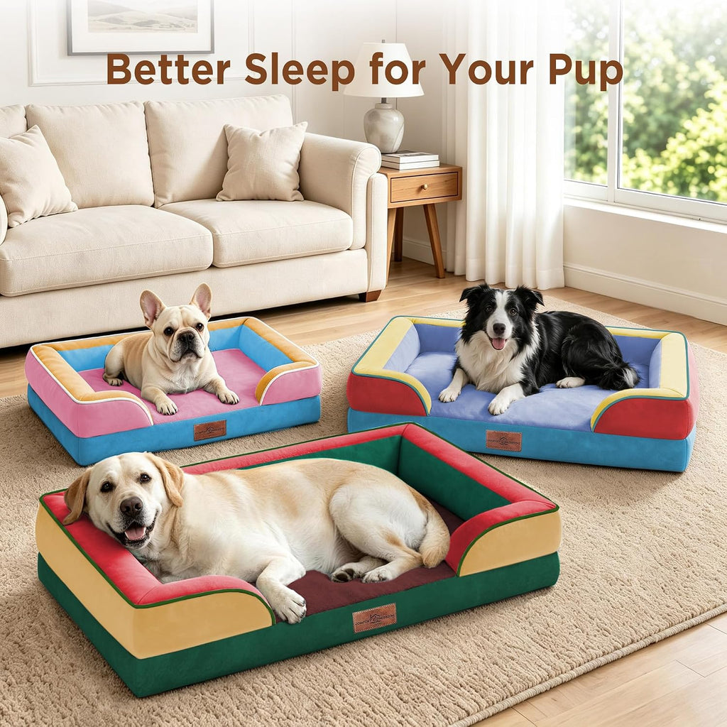 Comfort Expression Orthopedic Dog Bed for Extra Large Dogs with Bolster