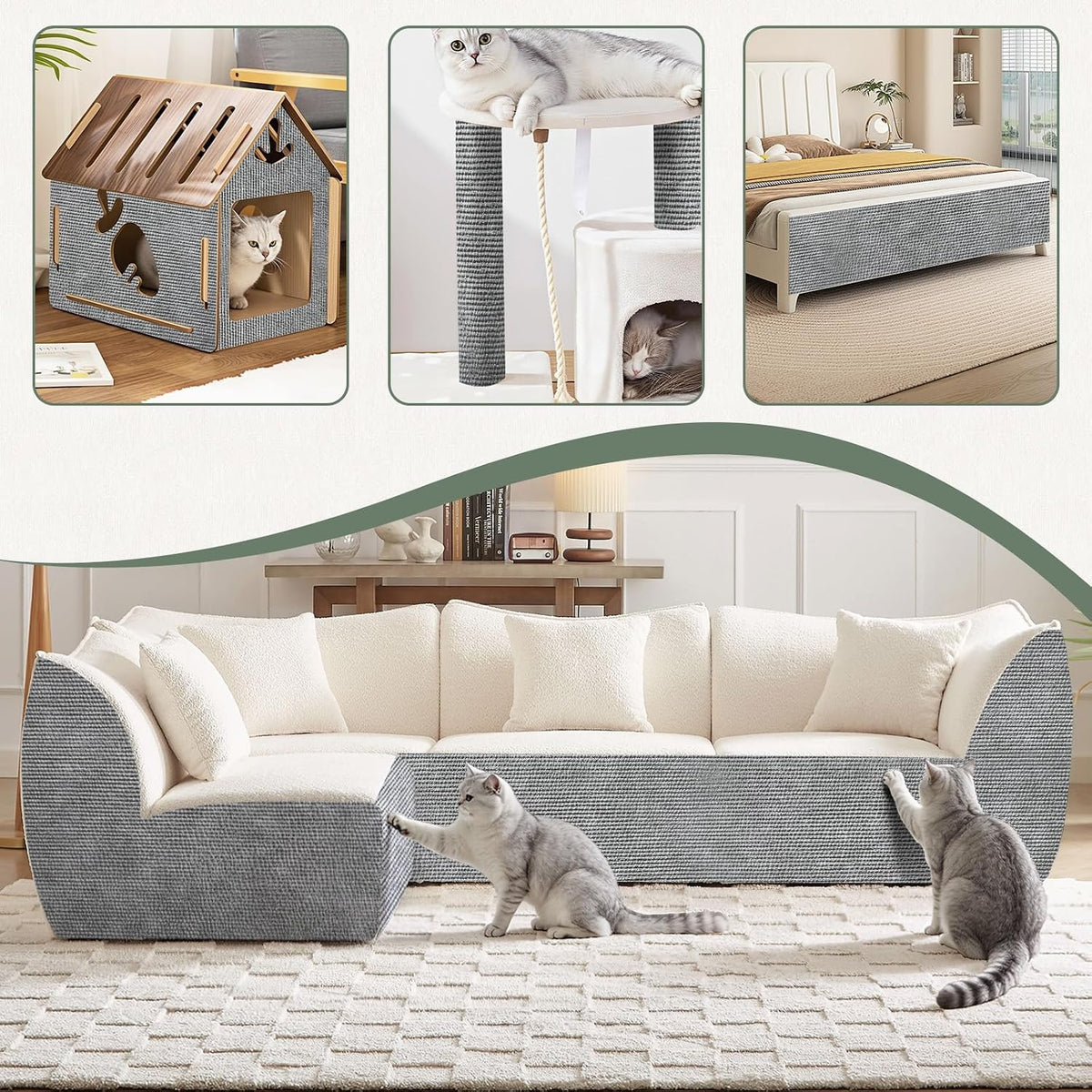 SEPAZON Cat Scratch Couch Furniture Protector, 39.3x15.8In