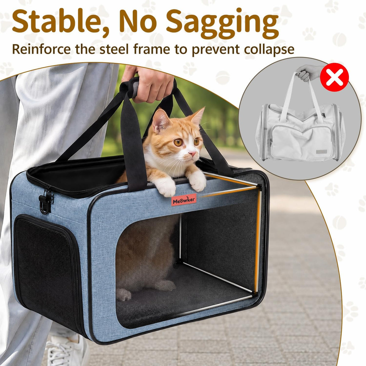 Soft-Sided Cat Dog Pet Travel Carrier Airline Approved Medium Blue