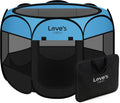 Love's cabin Pet Puppy Dog Playpen, Small Dog Tent Crates Cage Indoor/Outdoor, Portable Playpen for Cat, Foldable Pop Up Dog Kennel Playpen with Carring Case, Removable Zipper Top, Blue