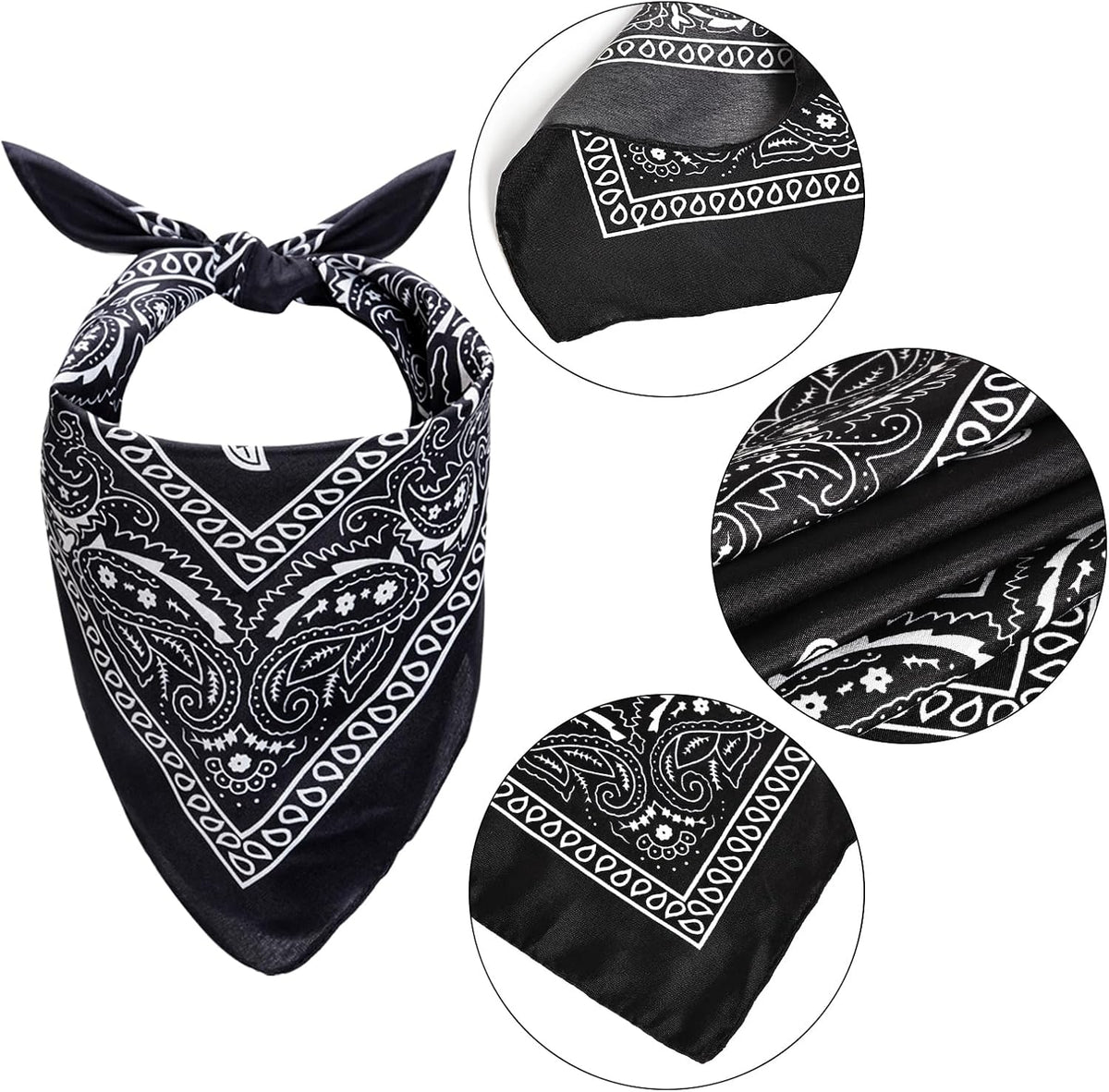 choyaxo Dog Cowboy Hat Dog Cowboy Costume for Small Pet Dogs Cat Cowboy Hat with Bandana Scarf Set Party Accessories (Black, Large)