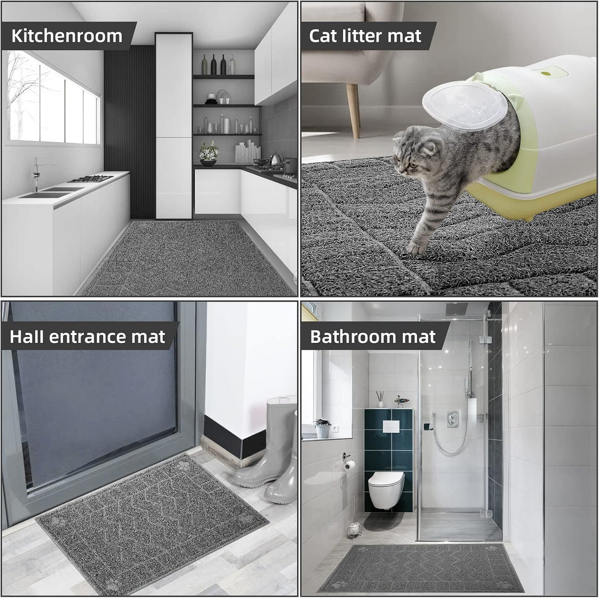 Cat Litter Box Mat, 47" x 35" Large Waterproof Litter Trapping Mat | XL Large Size Thick Mesh Traps Litter, Non-Slip Kitty Litter Mat for Indoor Cat, Soft Paws, Multi-Use, Durable, Easy Clean