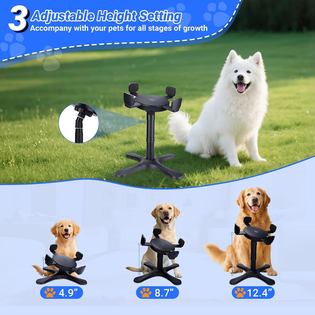 Dog Bowls Elevated Adjustable Stand,Tilted Raised Feeder for 5.5‑9.5in Bowl