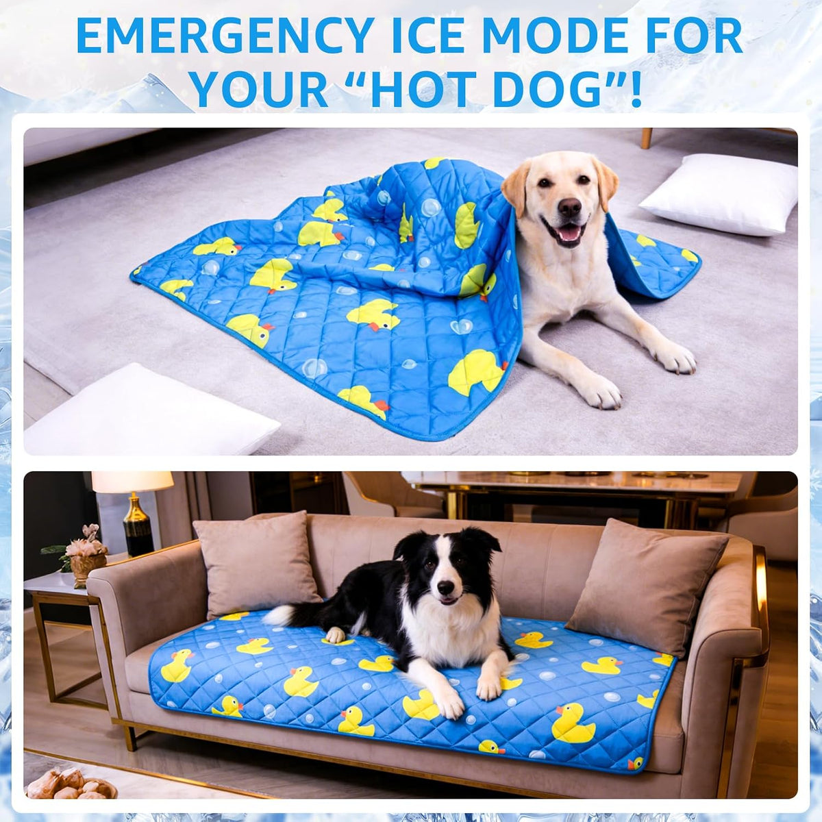 SCENEREAL Dog Cooling Mat for Small Meduim Breeds Dogs, 40"x60" Reversible Self- Cooling Mat for Summer Heat, Ice Cool Soft Pet Throw Blanket Use in Couch, Car, Seat, Bed- Machine Washable