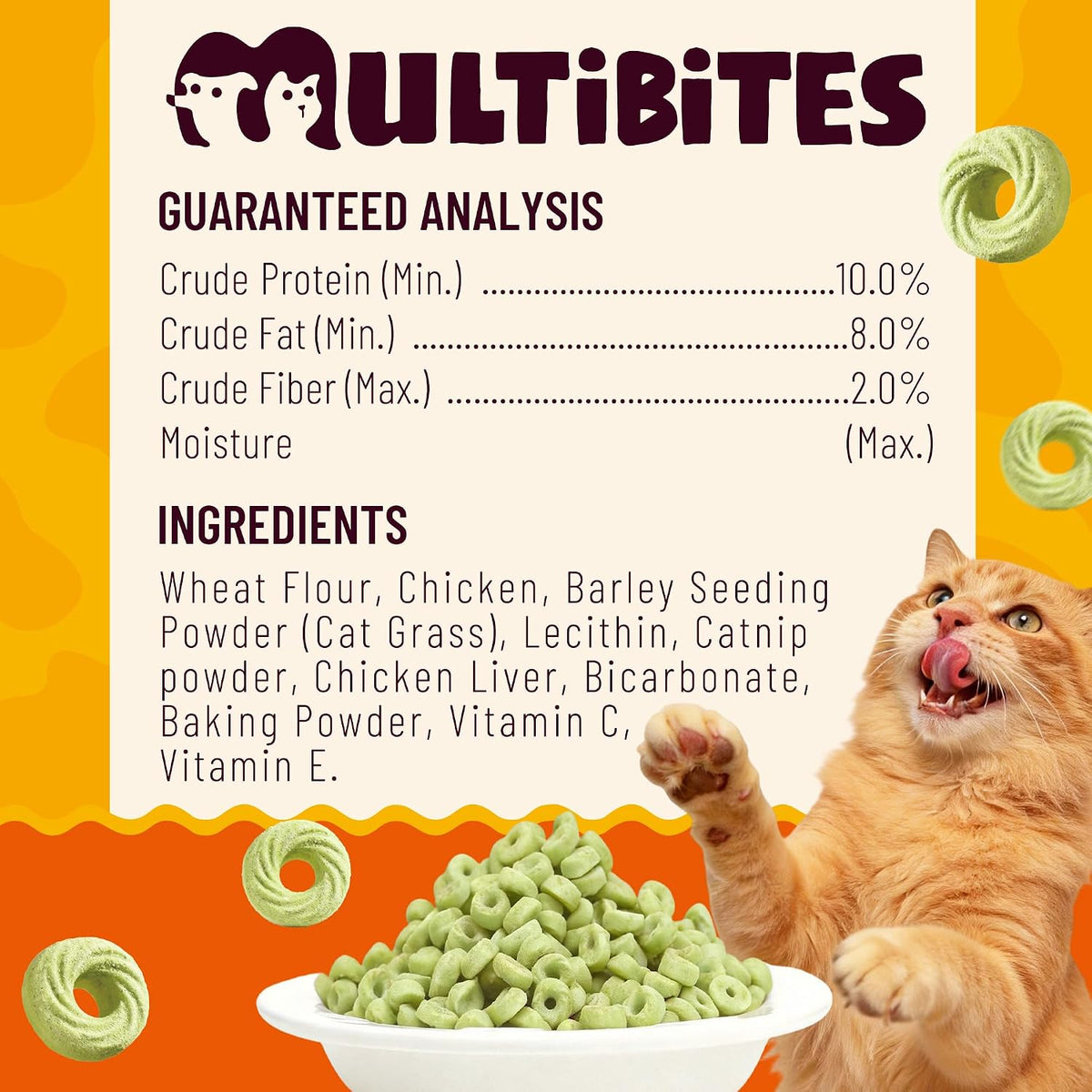 8 oz Cat Grass Treats - Hairball Control & Catnip Flavor