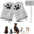 Grooming Mitt Kit with Deshedding Brush, Dogs & Cats