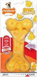 Nylabone Power Chew Cheese Bone Dog Chew Toy, Cheese Flavor, X-Large | Large breeds, fill with spreads, long lasting, discourages destructive chewing, durable dog toy for dogs 50+ lbs