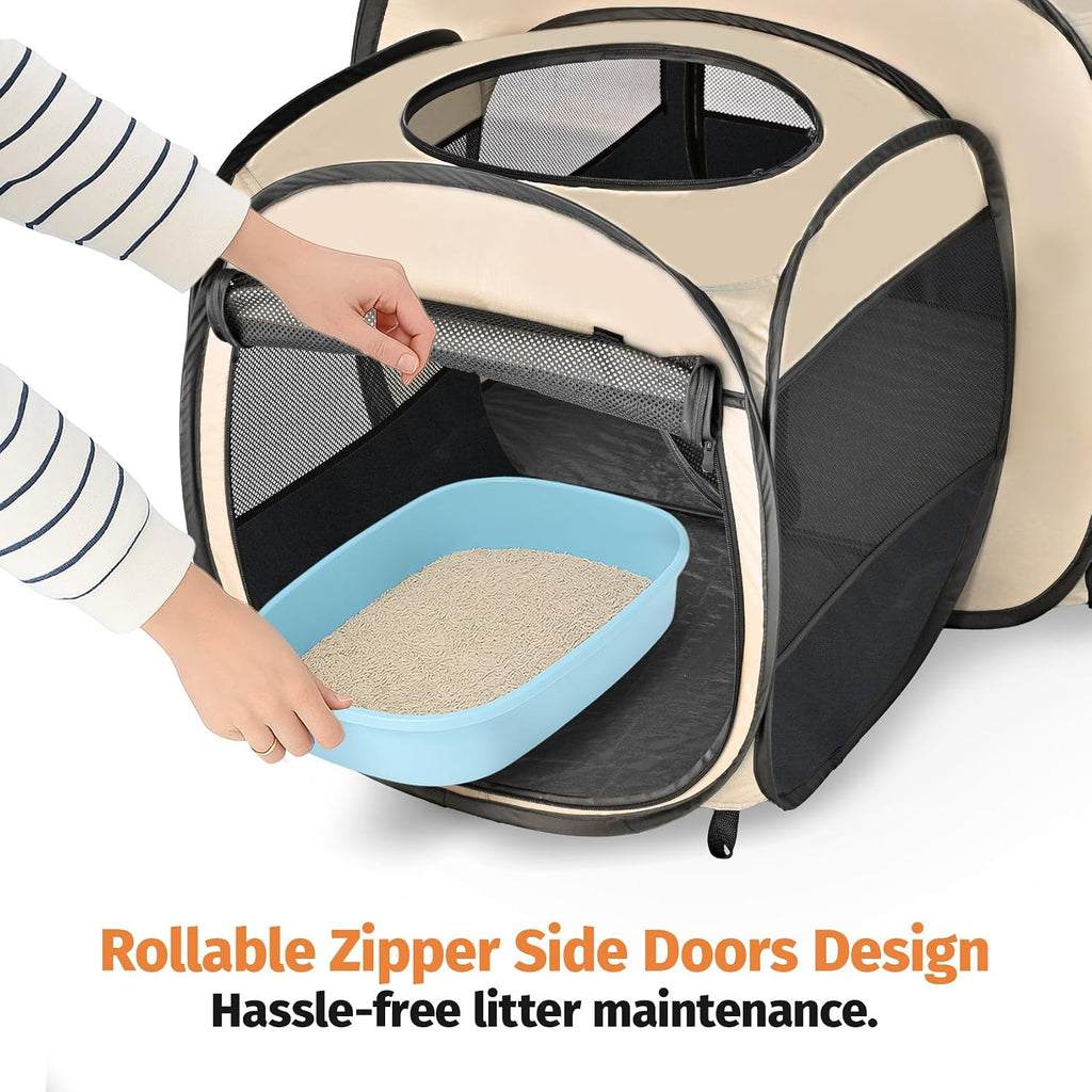 2-in-1 Dog Playpen Portable Cat Playpen, Not Separated, No Assembly