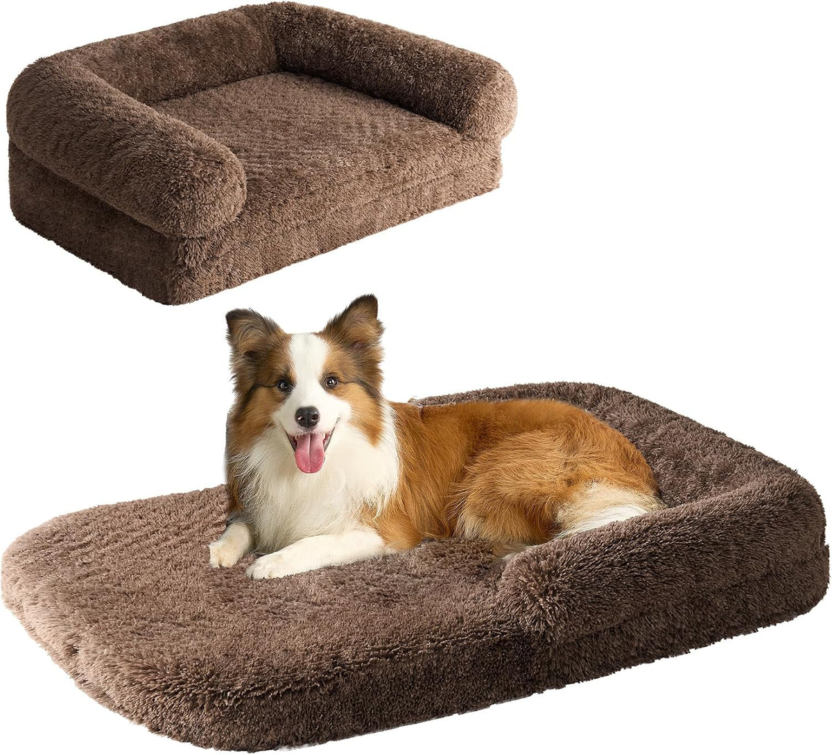 EHEYCIGA Foldable XXL Dog Bed for Large Sized Dog - 54x38x7.5, Brown