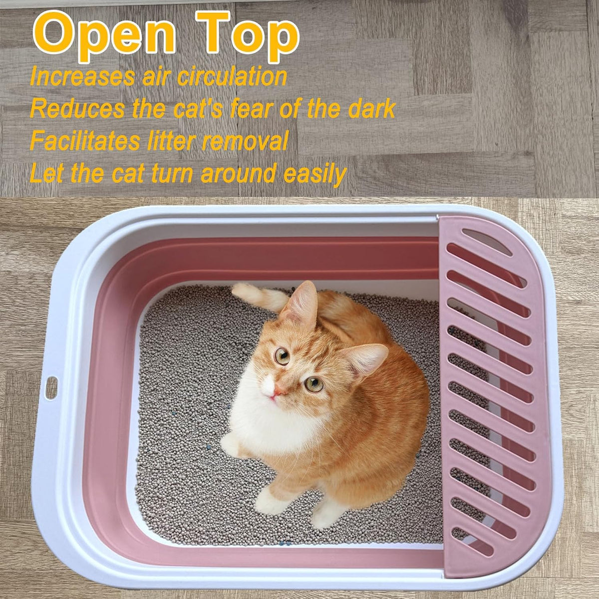 Low Entry Kitten Litter Box Collapsible Shallow Litter Box