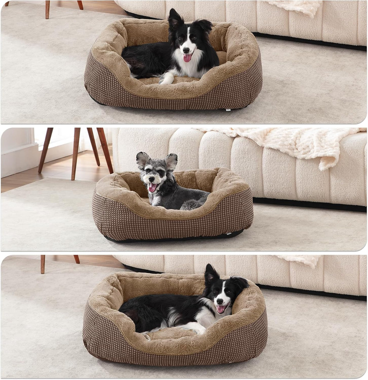 INVENHO Small Dog Bed Washable Orthopedic Calming Warming Durable Pet Bed with Anti-Slip Bottom