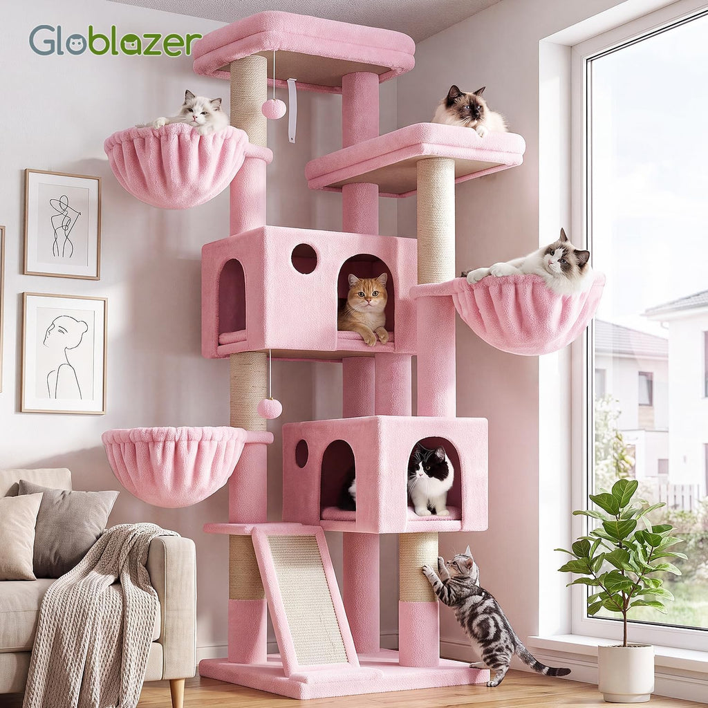 Globlazer Large Cat Tree 72in Tall Cat Climbing Tower, F72G, Pink