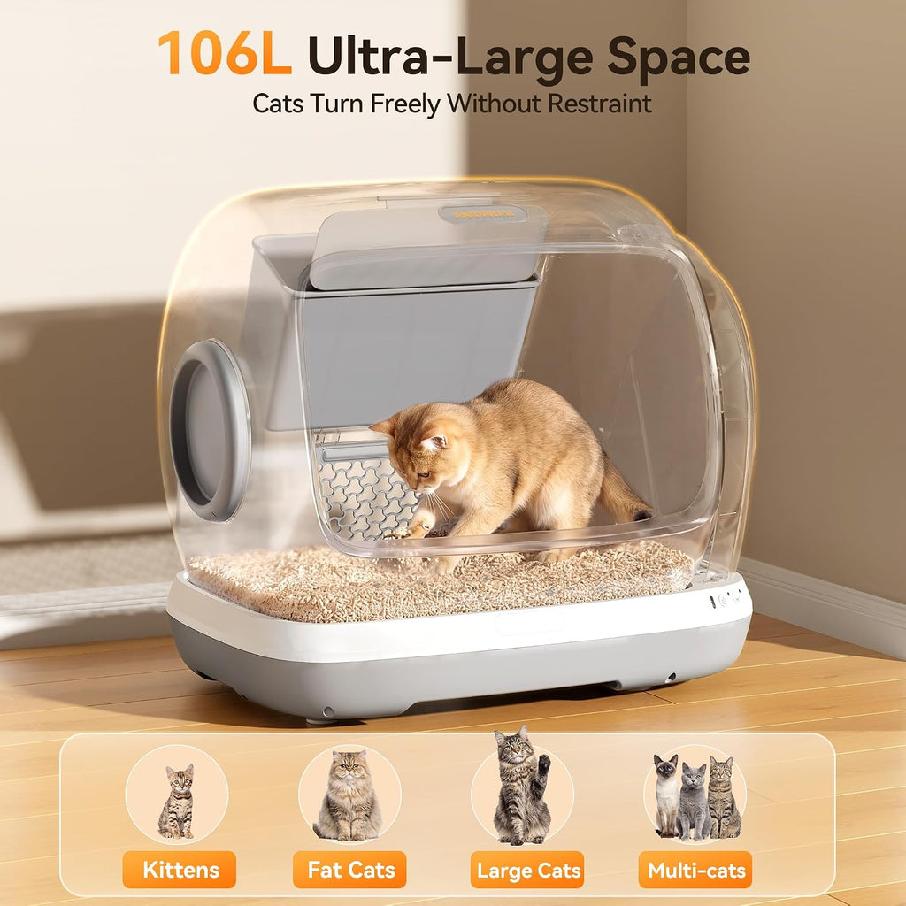 Meowant Large Space Automatic Litter Box for Multiple Cats