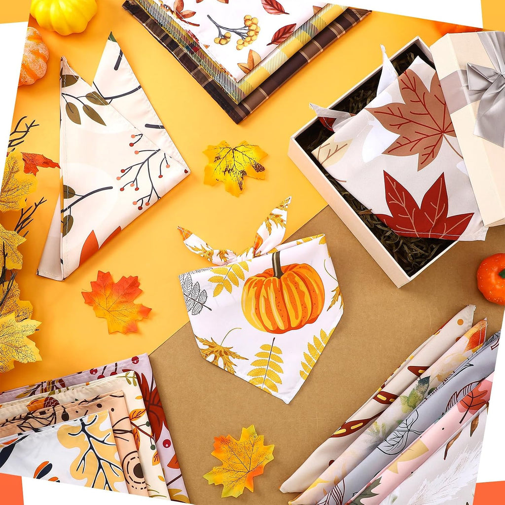 Huhumy 150 Pcs Fall Dog Bandanas Bulk Autumn Bandana for Medium Large Dog