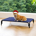 Elevated Dog Bed Outdoor Cooling Raised Cot for Medium Dogs, Blue 35.4in